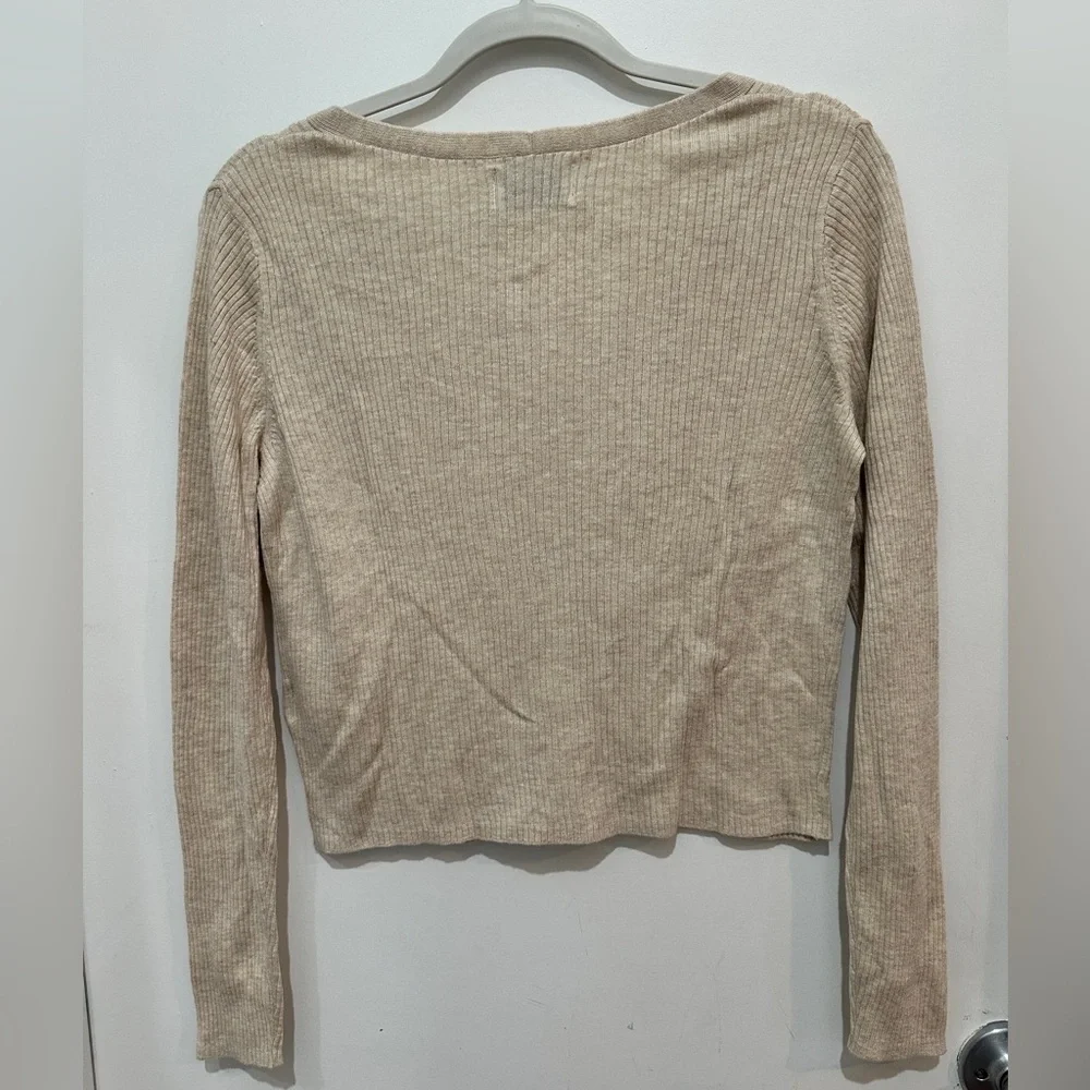 Old Navy Light Tan Knit Cardigan - Picture 2 of 4